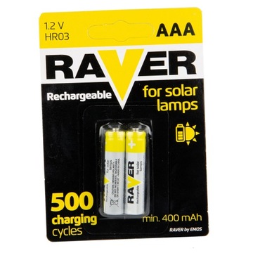 AKUMULATORKI DO LAMP SOLARNYCH AAA 400mAh 2SZT