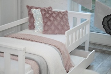 Кровать детская белая ASIA 80х160 MAXI-DREW рейлинг + МАТРАС СВОБОДНЫЙ КАРКАС