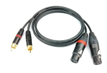 Sommer KABEL PRZEWÓD 2x XLR ŻEŃSKI RCA NEUTRIK 1m