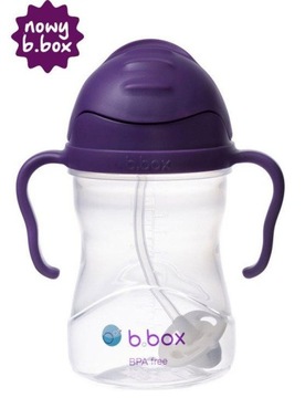 B.BOX Innowacyjny bidon ze słomką 240ml Winogronow