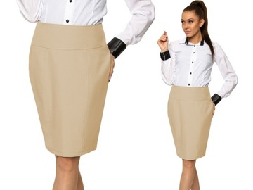 BIZNESOWA MODNA OŁÓWKOWA SPÓDNICA WYSOKI STAN Rozm.40
