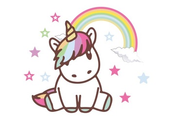 Naklejki na ścianę JEDNOROŻEC UNICORN 130cm ZESTAW