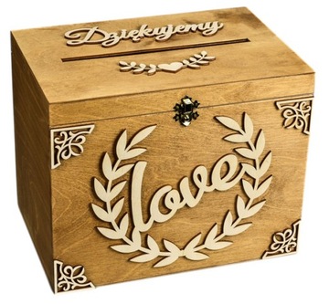 Коробка для конвертов и набора обручальных колец в деревенском стиле