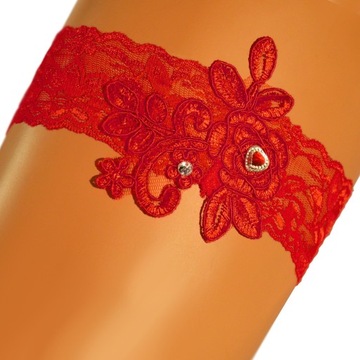 CZERWONA PODWIĄZKA studniówka PODWIĄZKI HAND MADE