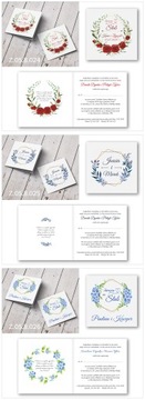 Zaproszenia ślubne Geometryczne Serca Wianki 10szt