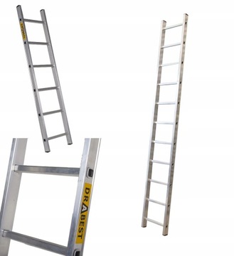 ЛЕСТНИЦА ЛЕСТНИЧНАЯ АЛЮМИНИЕВАЯ 1х12 DRABEST + БЕСПЛАТНО