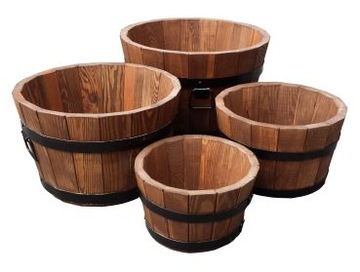 БОЛЬШОЙ САДОВЫЙ ЦВЕТОЧНЫЙ ГОРШОК ДЕРЕВЯННЫЙ ГОРШОК D35H21