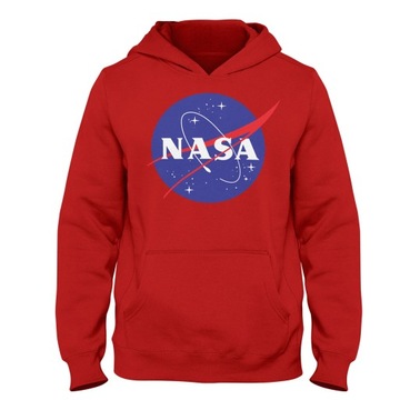 bluza NASA dziecięca z kapturem czerwona r. 152