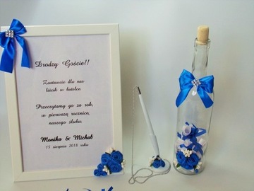 КГ1*Гостевая книга в бутылке на крещение свадьбы