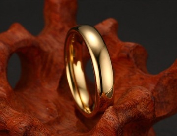 КЛАССИЧЕСКОЕ ЗОЛОТОЕ ВОЛЬФРАМОВОЕ КОЛЬЦО, 4 ММ, 18