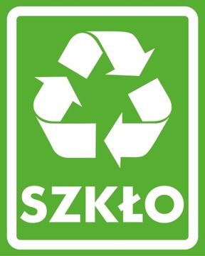 NAKLEJKA NA ŚMIETNIK KOSZ ŚMIECI 15cm SZKŁO