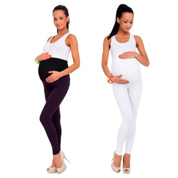 2X LEGGINSY GETRY CIĄŻOWE KIESZEŃ PANEL DWUPAK LCK
