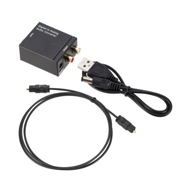 KONWERTER OPTYCZNY TOSLINK COAX 2xRCA CINCH +KABLE