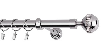 KARNISZE METALOWE POJED. O25MM 280CM STAL KRISTAL