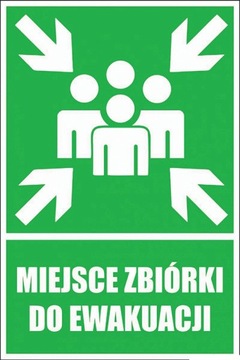 TABLICA ZNAK MIEJSCE ZBIÓRKI DO EWAKUACJI 20x30