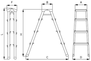 ДВУСТОРОННЯЯ ПРОФЕССИОНАЛЬНАЯ ЛЕСТНИЦА DRABEX TP8003 3+1
