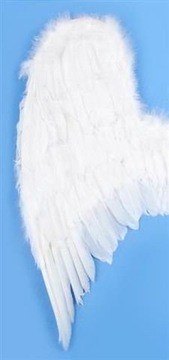 Костюм с большими крыльями ангела и перьями ангела