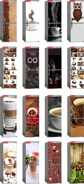 наклейка на холодильник, шпон, кофе, дым, чашка