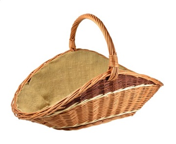 Плетеная ДЕРЕВЯННАЯ КОРЗИНА, джутовая каминная корзина