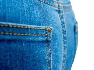 SPODNIE CIĄŻOWE JEANS RURKI ROZ XL NIEBIESKIE