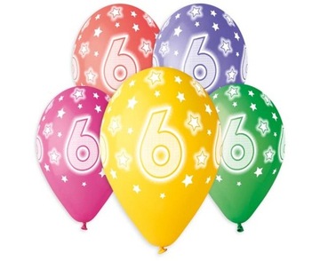 Balony Premium Hel z nadrukiem 6, 13 cali 5 szt.
