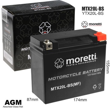 Agm Gel MTX20L-BS YTX20L-BS 20 Ач 270 А Правый аккумулятор плюс