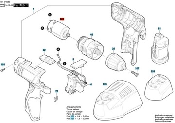 BOSCH silnik wkrętarki GSB12V-15 GSB10,8-2-Li GSB120-Li