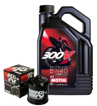 Olej silnikowy MOTUL 5W40 4L + filtr oleju K&N