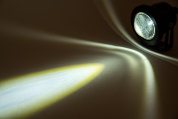 Галогенный светодиодный прожектор с линзой, черный, с ручкой