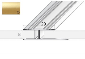 Aluminiowa listwa progowa łącząca A61, 90cm ZŁOTO