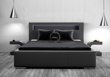 Łóżko Tapicerowane Sypialniane TOKIO 180x200 pojemnik stelaż + LED