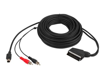 Кабель евровилка на 2x RCA cinch + SVHS 7,5м (3100)