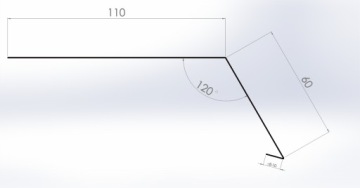 Желобная полоса антрацит MAT RAL7016 2 метра