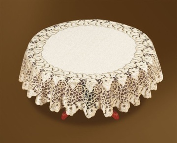 КРЕМОВЫЙ КРУГЛЫЙ СКАТЕРЬ 120см