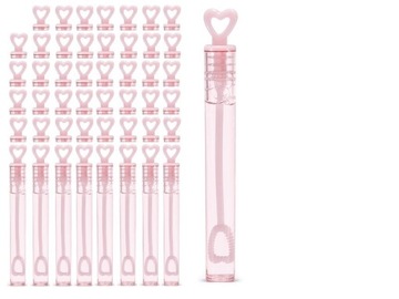 Bańki Mydlane Serduszka Różowe na Imprezę 48szt