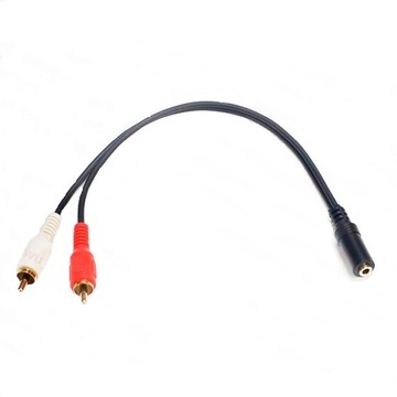 PRZEWÓD KABEL Jack 3.5 GNIAZDO 2 x RCA męskie