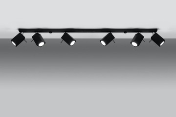 Plafon MERIDA 6L Czarny ruchome Reflektorki listwa do salonu LED SOLLUX