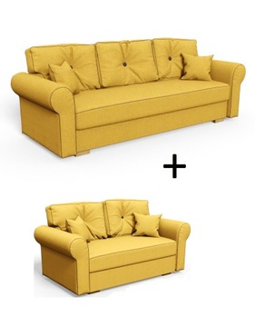 3+2 KANAPA SOFA chesterfield zestaw zamsz plusz