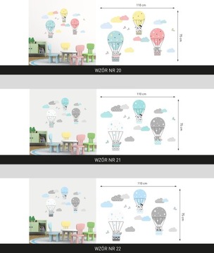 Наклейка на стену ШАРЫ, животные, облака, точки