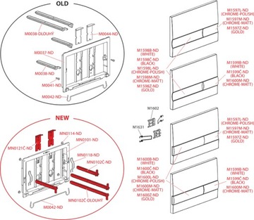 КНОПКА ДЛЯ РАМКИ ALCAPLAST M1721, ГЛЯНЦЕВЫЙ ХРОМ