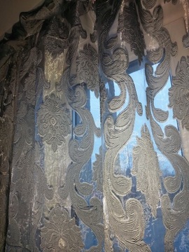 ЖАККАРДОВАЯ ШТОРА СЕРАЯ АППЛИКАЦИЯ Рельефный узор БОГАТЫЙ УЗОР ОРНАМЕНТ