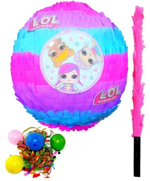 NA URODZINY PINIATA PINATA LOL SURPRISE + kijek+ konfetti 95cm