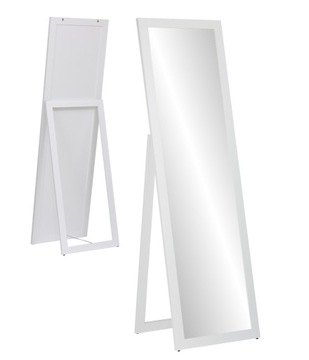 DUŻE STOJĄCE LUSTRO w białej ramie 160x50
