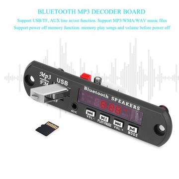 МОДУЛЬ BLUETOOTH-ПЛЕЕРА MP3 AUX РАДИО ПУЛЬТ ДУ USB
