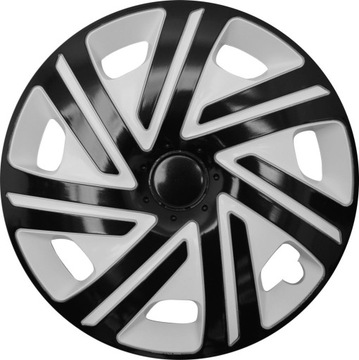 KOŁPAKI 14 BIAŁO CZARNE CYRKON UNIWERSALNE TUNING