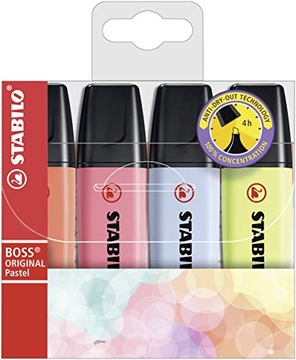 Zakreślacz Stabilo Boss nowe pastelowe 4 x pastel