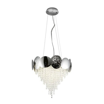 Żyrandol elegancka lampa wisząca chrom kryształ
