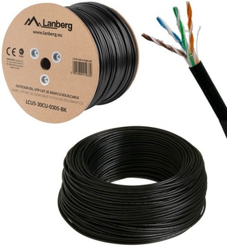 KABEL zewnętrzny ŻEL KAT 5E 100m SKRĘTKA Lanberg