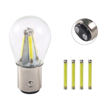СВЕТОДИОДНАЯ ЛАМПА 4 COB НИТИ P21/5W BAY15D 12V 24V