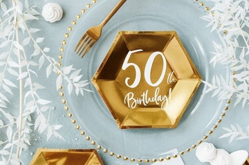 ЗОЛОТЫЕ ТАРЕЛКИ К 50-ЛЕТИЮ РОЖДЕНИЯ 6 ШТ.